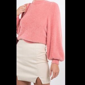 NWT For Love & Lemons SOFTEST COZY Pink Sweater